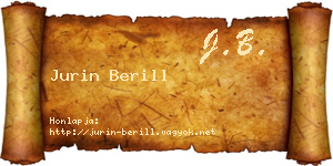 Jurin Berill névjegykártya